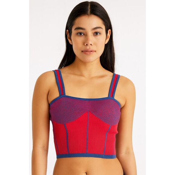 Zara Reversible Purple and Pink Stretchy Soft Corset Style Crop Top size Small - Picture 1 of 7